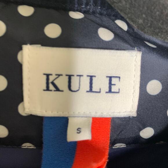 KULE Blue White Polka Dot Quilted Barn Coat Sz Small Like New - Picture 5 of 7